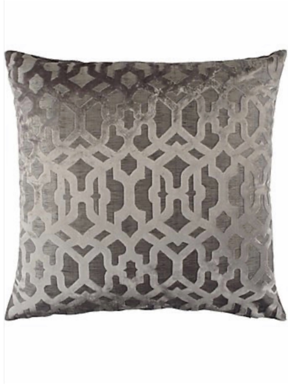 4 Decorative 24 Inch Velvet Geometric Throw Pillow - Gray